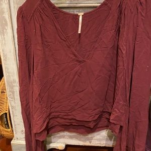 free people burgundy blouse